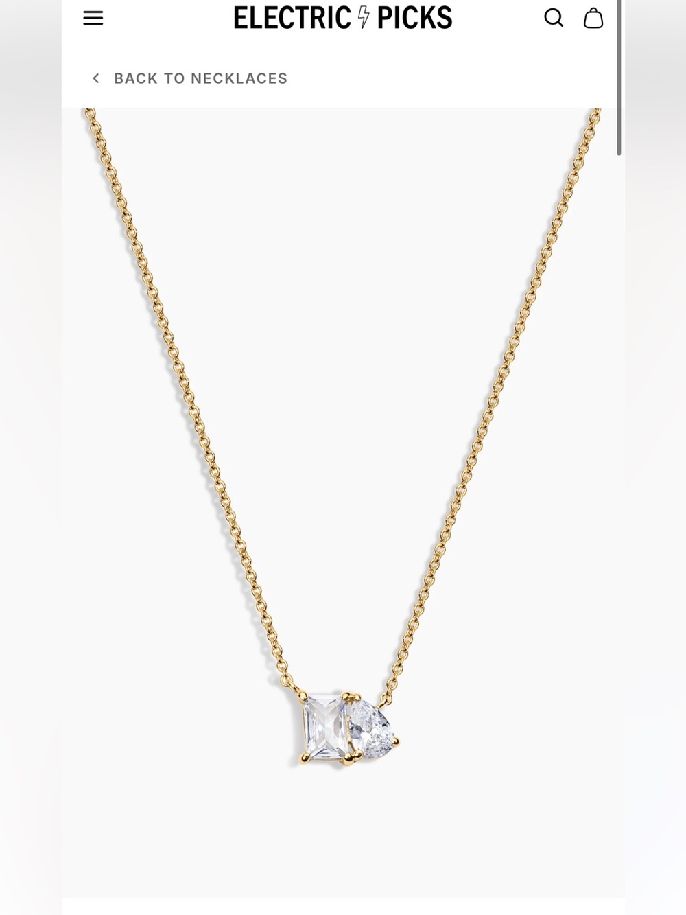 Gold Twin-CZ Pendant Necklace - Women Jewelry